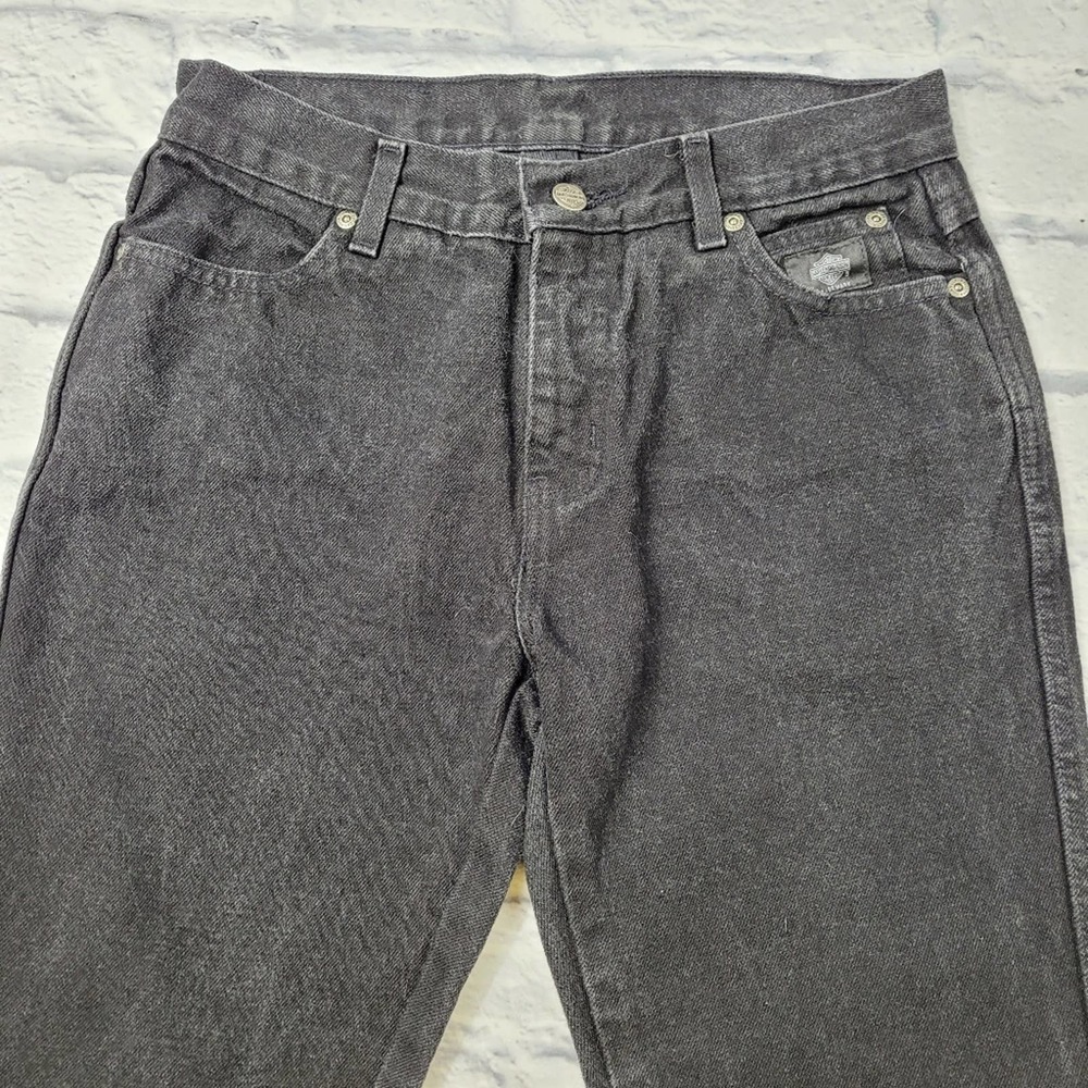 Harley Davidson Black 100% Cotton Bootcut Jeans size 4 Long - Picture 12 of 16